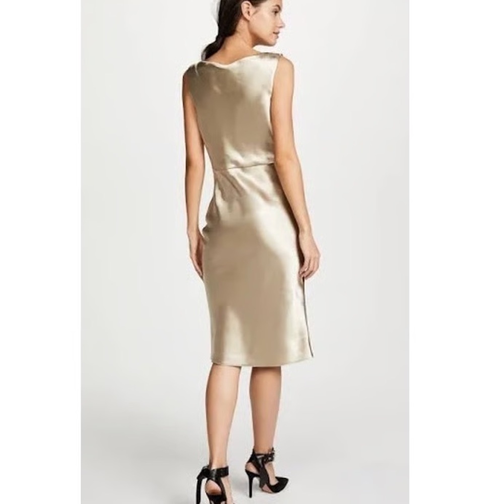Nili Lotan “Anne” Gold Midi Dress sz 8 $625 - Picture 4 of 15